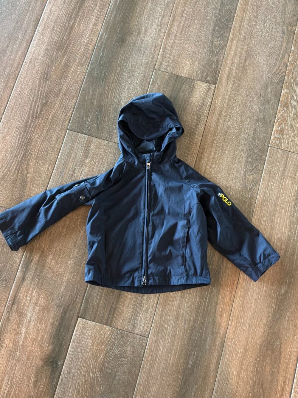 Polo Ralph Lauren black Toddler rain/windbreaker hooded jacket size 4/4T